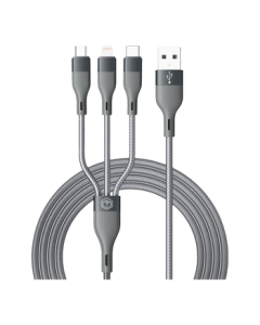 JingDongJingZao 3-in-1 Data Cable for Apple Type-C Android Phones, Triple Head Charging Cable Compatible with iPhone 16/17, Xiaomi, Huawei, Honor, Samsung, and Car Use