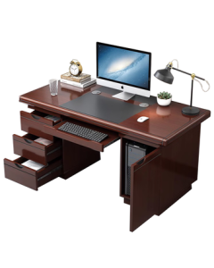 Shenglang Office Desk Computer Desk Executive Boss Desk Workstation Writing Desk Solid Wood Office Desk 1.4m with Keyboard Tray