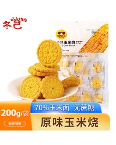 Dongji Corn Roasted Biscuit Mixed Grain Breakfast Snack - Crispy Golden Original Flavor 200g/Bag