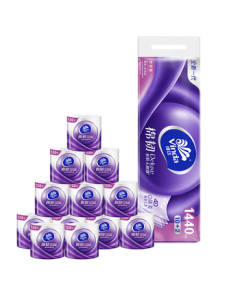 Vinda Core Toilet Paper, Cotton-Tough 3D Beauty 4-Ply 120 Sheets*12 Rolls, Skin-Friendly, Bath Tissue, Toilet Paper Rolls