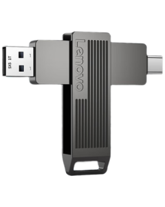 Lenovo 512GB Mobile Solid-State Flash Drive Type-C/USB3.2 Dual-Port Rotating Flash Drive for Phones & Computers, 500MB/S Read Speed, SX5Pro Series, Gray