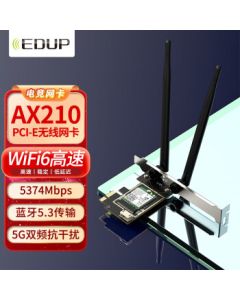 EDUP WiFi6 Wireless Network Card for Desktop, AX210 Gaming Dual-Band 5G PCIe WiFi6 Bluetooth 5.3 Combo Adapter, High-Speed WiFi Receiver EP-9651ES