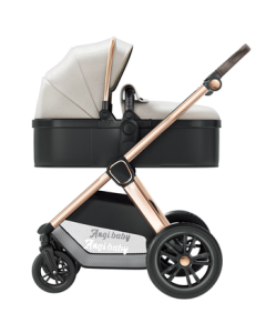 ANGI BABY Stroller, Convertible Sit-to-Lie Baby Stroller with Shock Absorption, Foldable High-View Reversible Baby Pushchair for Newborns