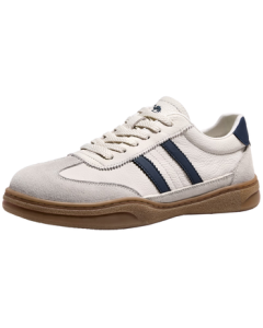 CAMEL Retro Comfortable Versatile Soft Grip Relaxed Casual German Training Shoes for Men G15A547089 White Blue 41