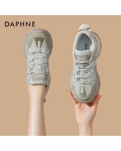 DAPHNE Women's Dad Sneakers, Mesh Breathable Sports Casual Shoes for Students 4024101160 Grey 38