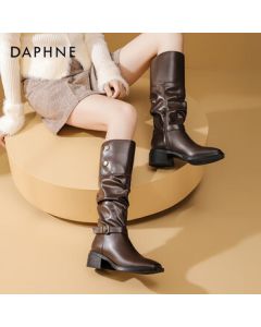Daphne Maillard Long Boots for Women 2025 Western Cowboy Boots Xinjiang Travel Boots Platform Boots Brown 35