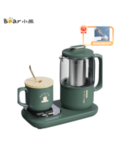 Bear Health Pot with Wireless Charging, Multi-functional Flower Tea Kettle, Electric Kettle [Includes Single Cup Brush*1] 0.8L Mini YSH-D08E1
