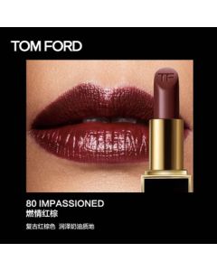 TOM FORD Lip Color Satin Matte #80 Impassioned (TF Classic Lipstick for Women, Velvet Creamy Texture, Birthday Gift Box for Girlfriend)