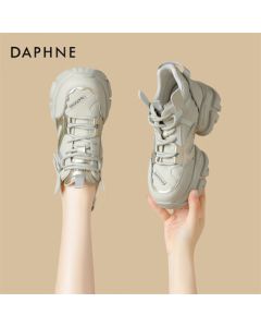Daphne Mesh Dad Shoes Women's Winter New Thick-Soled Casual Sneakers 4023607015 Champagne Gray 36