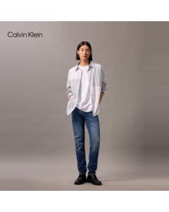 Calvin Klein Jeans Men's Spring Summer Casual Commuting Round Neck Short Sleeve T-Shirt with CK Lettering Print J323925