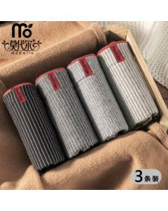 Modal Men's Underwear Cotton Anti-Bacterial Boxer Briefs Vertical Striped Loose Mid-Rise Cotton Men's Shorts Boxer Underwear