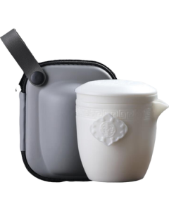 MULTIPOTENT Travel Tea Set - Dehua White Porcelain, Mutton Fat Jade, Quick Travel Cup, Lion Brings Fortune, Mid-Autumn Festival Gift