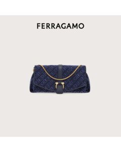 Ferragamo Women's Blue Shoulder Bag 0779101 Gift for Girlfriend Blue 0779101 OS