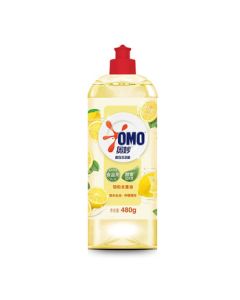 OMO Dishwashing Detergent with Enzymes - Powerful Grease Removal, Lemon Scent, 480g for Fruits and Vegetables