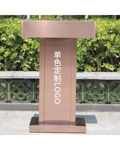 Chao Gift Package Stainless Steel Reception Desk, Registration Counter, Consultation Table, Brushed Panel Rose Gold, Single-Color LOGO Printing Available