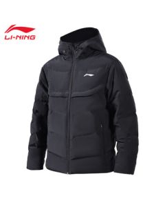 Li-Ning Men's Winter Short Down Jacket for Outdoor Sports, Warm Windproof Fashion Duck Feather Coat YYMU145-1