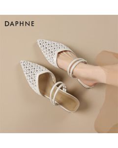 Daphne Sandals & Slides Dual-Wear Summer New Mesh Block Heel Open-Toe Women's Shoes 4025101409 Beige 36