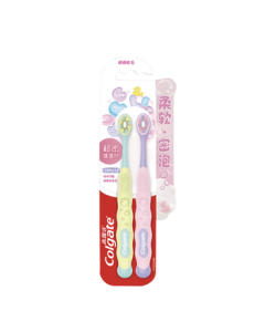 Colgate Ultra-Dense Puff Silk Children's Toothbrush Extra Soft Bristles, Suitable for 2-12 Years Old During Teething, 2-Pack (Random Colors)