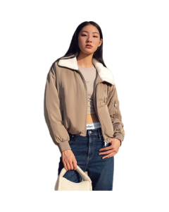 Calvin Klein Niche Cute Small Bag Gift Faux Shearling Bag with Metal Letter CK Women's Handbag 4K3005G