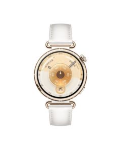 HUAWEI WATCH GT 6 (41mm) Light Gold Stainless Steel Case, White Composite Leather Strap, Floating Light White