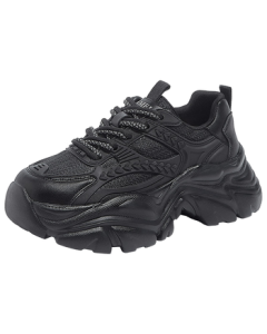 CAMEL Women's Dad Shoes Sporty Stitched Upper Thick-Sole Casual Sneakers L24S283622 Black (All-Season) Size 36