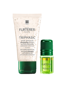 RENE FURTERER Fortifying Hair Growth Shampoo 50ml + Triphasic Concentrate 5.5ml (Anti-Hair Loss Scalp Care Essence Travel Set)