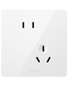 BULL Switch Socket G12 Series 10A Slanted Five-Hole Socket 86-Type Socket Panel G12Z223AS Ivory White