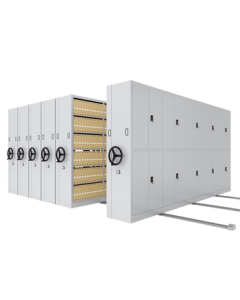 Xinjing Electric Compact Shelving Steel Mobile Compact Archive Cabinet Manual Shaking Book Data File Cabinet One Row Four Sections Per Cubic Meter