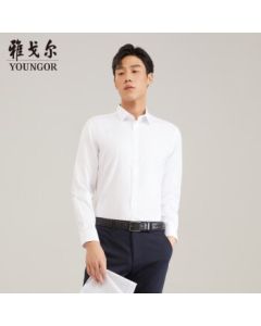YOUNGOR Men's Shirt, Autumn and Fall Casual Formal Shirt for Young Men VLDP12134BJA White 42