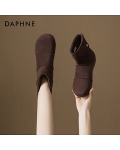 Daphne Women's Ankle Boots 2025 Autumn New Style Boots, Marled Western Cowboy Boots with Inner Height Increase Mid-Calf Boots, Brown, Size 37