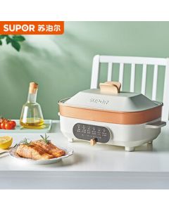 Supor Multi-purpose Cooking Pot, Electric Grill Pan, Hot Pot, Household Griddle with 34*24 Square Grill Plate JD3424D08