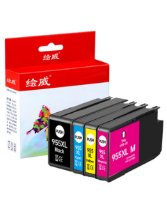 Huiwei 955XL Ink Cartridge Compatible with HP 7720 7730 7740 Printers, 8720 8210 8710 8730 8216 8218 8725 8740 hp955 Cartridge, 4-Color Set