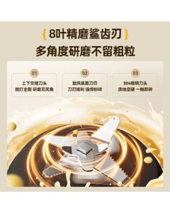 Bear Low-Noise Blender for Home Use, 1.2L Quiet Juicer & Food Processor, Multi-Functional Blender for Soy Milk, Juicing, Cooking, and Baby Food PBJ-E08E6