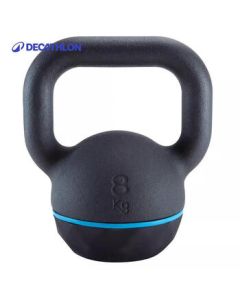Decathlon Vinyl-Coated Kettlebell Dumbbell for Men & Women, Muscle Training, Hip Lifting, 8kg Single, Model 2017319