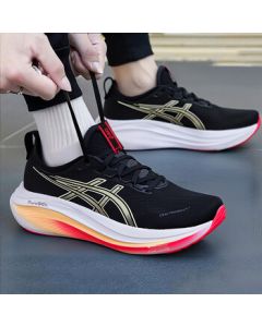 ASICS Men's Running Shoes GEL-NIMBUS 27 Cushioned Comfort Breathable Low-Top Sneakers Black White 40