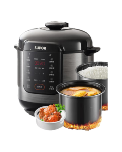 SUPOR Electric Pressure Cooker 6L with Dual Inner Pots and Steaming Rack, Smart Scheduling Multi-function for Soup, Rice, Steaming and Boiling SY-60YC6006 Rice Cooker and Pressure Cooker for 6-8 People