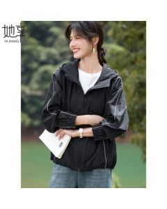 Her Enjoy Casual Women's Lightweight Jacket Outdoor Hooded Workwear Style Top T53D020