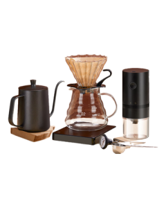 PAKCHOICE Manual Coffee Dripper Set with Hand Grinder, Coffee Bean Grinder, and Full Home Coffee Brewing Kit