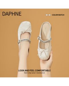 DAPHNE Women's Slip-On Mules 2025 Summer New Fashion Chunky Heel Versatile Commuter Casual Shoes