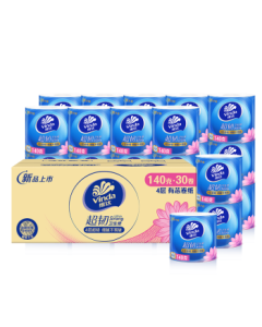 Vinda Core Toilet Paper [Recommended by Sun Yingsha] Super Tough 4-Ply 140g*30 Rolls, Thickened Upgrade, Bath Tissue Paper