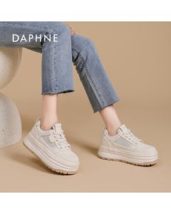 DAPHNE Daphne Women's Thick-Soled Canvas Shoes Casual Mesh Sneakers Student Shoes Beige 37