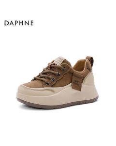 Daphne Women's Casual Shoes Retro Thick Sole Platform Sneakers Height-Increasing Sports Shoes 4024404430 Brown 35