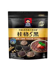 QUAKER 5-Black Instant Oatmeal 518g with Black Sesame, Zero Added White Sugar