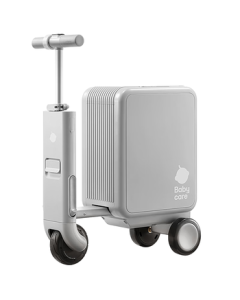 babycare Electric Ride-On Luggage - Smart Carry-On Suitcase with Lightweight Design for Travel, Time Silver