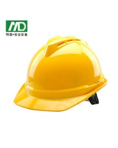 Ming Shield M-3 ABS Safety Helmet, Construction Labor Protection Hard Hat, Impact-Resistant V-Shaped Ventilated Helmet, One-Touch Adjustment, Yellow (1-Piece Pack) HT