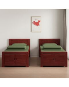 StarPino Single Bed Wooden Dormitory Bed Camp Furniture Single Bed Model A 2000*900*500 Red Brown