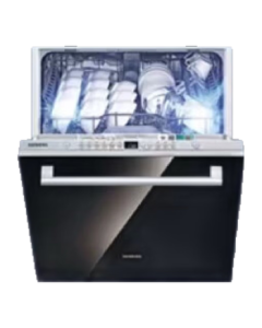 Siemens Black Mirror Series 436Pro Dishwasher, 5-Star Sterilization, 14+2 Place Settings Full Capacity Built-In, Energy Efficiency Class 1 SJ436B88QC (Includes Black Glass Panel)