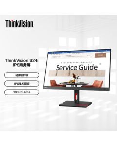 Lenovo ThinkVision S24i 23.8-inch FHD Computer Monitor, VGA+HDMI Dual Ports, 1920*1080 Resolution, Narrow Bezel, Low Blue Light, Flicker-Free