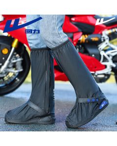 Warrior Rain Shoe Covers for Men, Women, and Kids - Thickened, Wear-Resistant, Non-Slip, Waterproof Rain Boot Covers HXL239 - Black - L