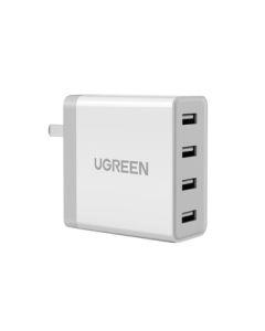 UGREEN 34W Multi-Port Charger for Android, 4-Port USB Foldable Plug Adapter Compatible with Apple iPhone 17/16/15, Huawei, Xiaomi Smartphones, iPad Power Adapter